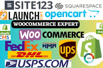 build woocommerce setup shipping launchcart opencart squarespace website site123