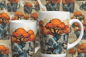 create custom typography coffee mug design or cup design