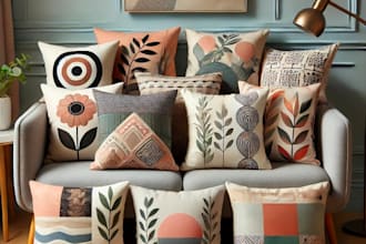 custom pillow design  unique  aesthetic pillow artwork print