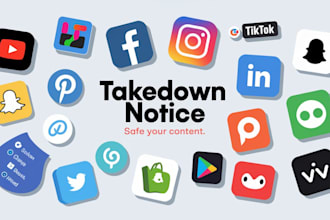 send dmca takedown notice to fb instagram telegram reddit tiktok yt google