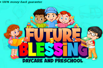 do kids, children, daycare, childcare, preschool and toy shop logo design