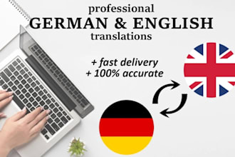 manually and professionally translate english to german, german to english