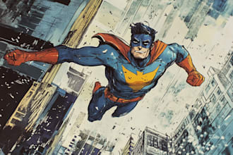 do superhero comic page and book