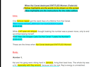 write a script in the streamers niche to blow up your faceless youtube channel