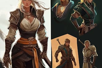 draw original fantasy characters, concept art, fanart