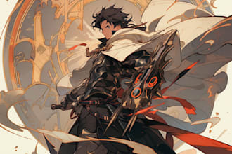 create beautiful character in anime style art illustration