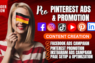 create and manage pinterest ads marketing instagram ads facebook ads content