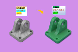 convert stl, obj files to step, iges, dwg or any cad files