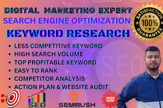 provide keyword research, competitor analysis , website audit