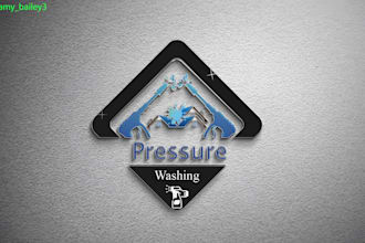 do modern home cleaning, pressure washing and power washing logo design