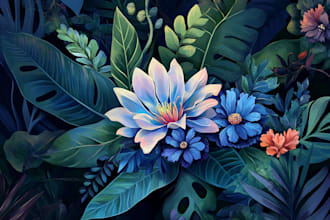 do botanical illustrations of flowers, plants, fruits