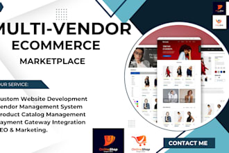 develop build create wordpress wix multi vendor ecommerce marketplace website