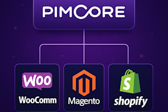 connect pimcore with stores shopify, magento, wordpress