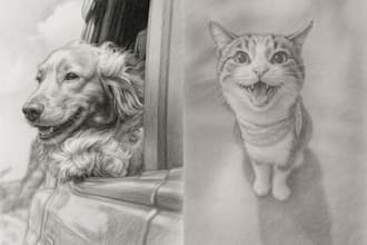 turn your pet photo into a pencil sketch in 24 hours