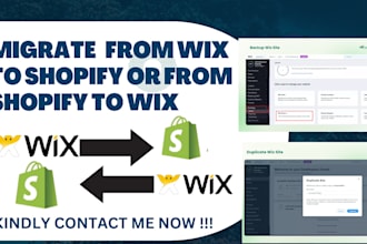 do wix migration to shopify or migrate from shopify to wix or any other websites