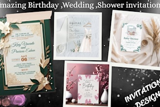 design invitation birthday, wedding, baby shower, bridal shower invitation cards