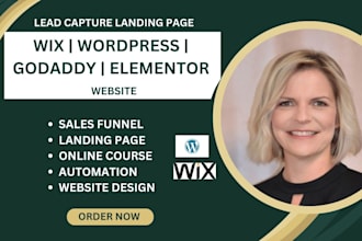 design lead capture page, one page website, sales funnel, landing page design