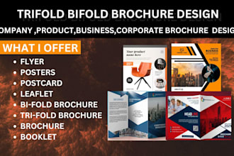 design company business product bifold trifold brochure product sales flyer