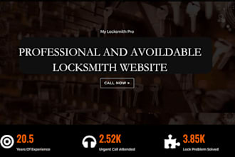 locksmith website, locksmith landing page, handyman website with booking