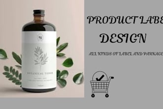 create a professional product branding packaging bottle custom label design