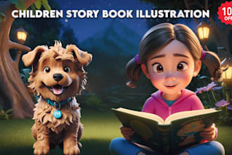 illustrate children story book illustration, kids story book illustration