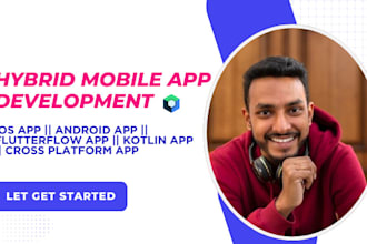develop hybrid app flutterflow app swift app kotlin app for android, IOS