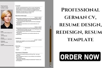 design CV resume, redesign CV for german people, resume template redesign