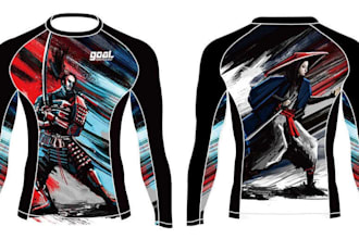 design custom full sublimation rash guard and fight apparel sublimation