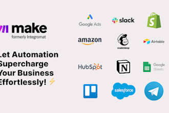 automate CRM, social media, invoicing and client management with make