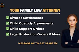 draft divorce, settlements, child support agreements, and family law documents