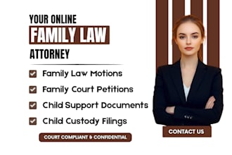 draft family law motions petitions and court documents
