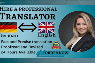 manually translate german text, document, book to english and english to german