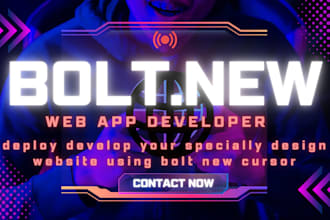 deploy develop your specially design website using bolt new cursor