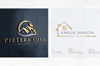 design luxury mortgage, real estate, construction , property logo