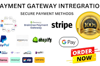 integrate paypal or stripe and payment gateway