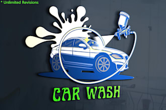 do automotive, garage, auto detailing, car racing and car wash logo design