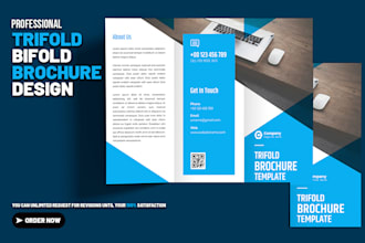 design bifold, trifold brochure and business catalog