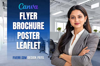 design flyers, bifold, trifold brochures, posters and leaflets in canva