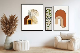 design minimalist boho abstract printable wall art