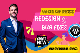 fix wordpress issues, redesign your website and fix critical errors, wp edits