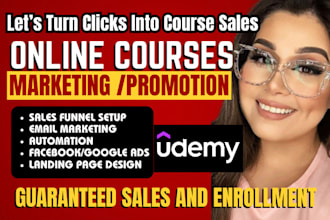 udemy online course promotion udemy course enrollment systeme io landing page