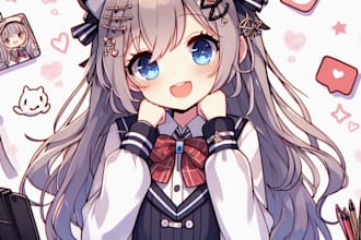 draw anime art style giftuber pngtuber live2d model fanart anthro feral vtuber