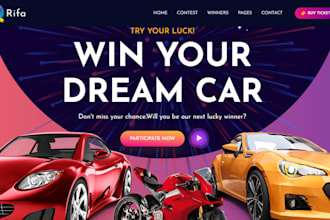 build raffle website, competition website, giveaway website for raffle business