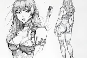 draw sketch and line art for concept art, manga and anime character illustration