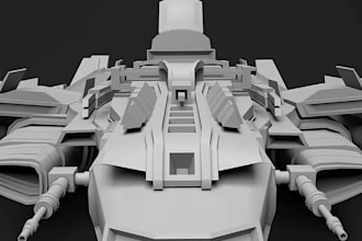 sculpt 3d model for printing, action figure, hard surface model, spaceship, toys
