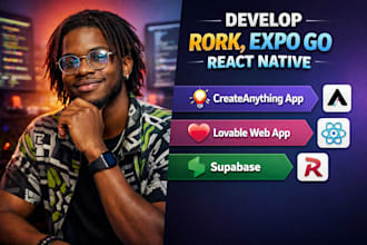 develop rork, expo go react native, createanything app, lovable web app supabase