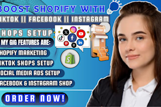 setup tiktok shop facebook shop and instagram shop for shopify marketing
