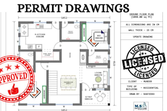 draw and stamp architectural floor plan, adu garage permit, structural plan