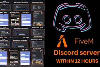 setup fivem,gaming,dayz,rust,discord server animate roleplay fivem server logo