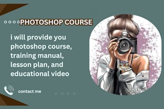 create photoshop course training manual lesson plan and educational video